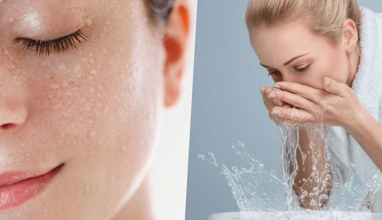 facial wash with warm water