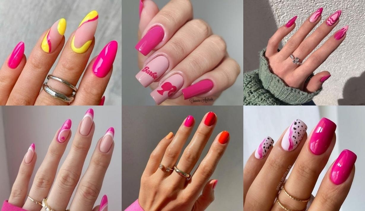 hot pink nails