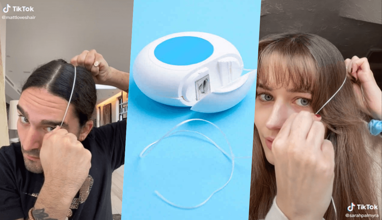 use dental floss to taming frizzy hair