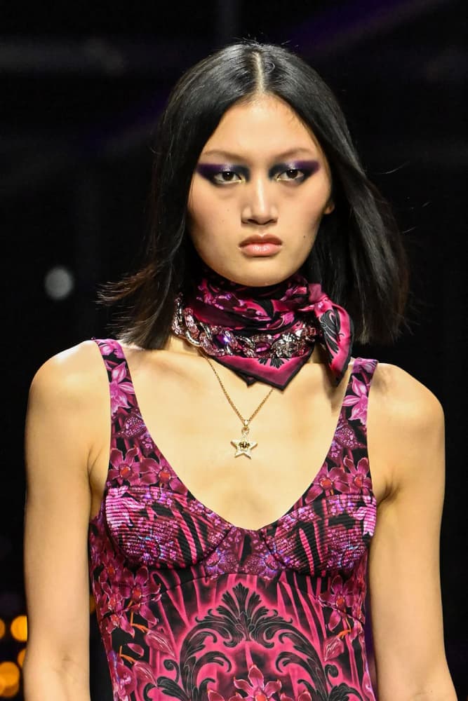 Versace ss23 dramatic makeup looks
